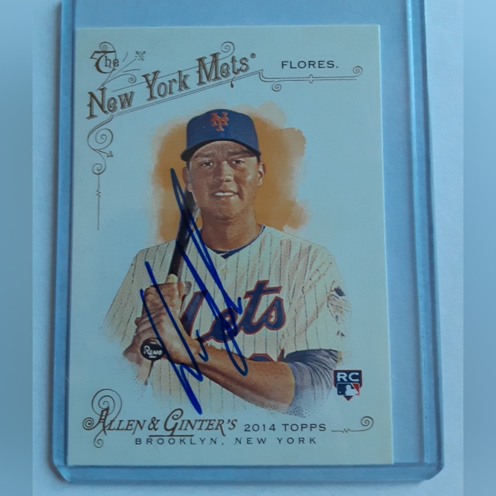 NY Mets autograph Wilmer Flores signed Ginter Rookie Baseball Card
